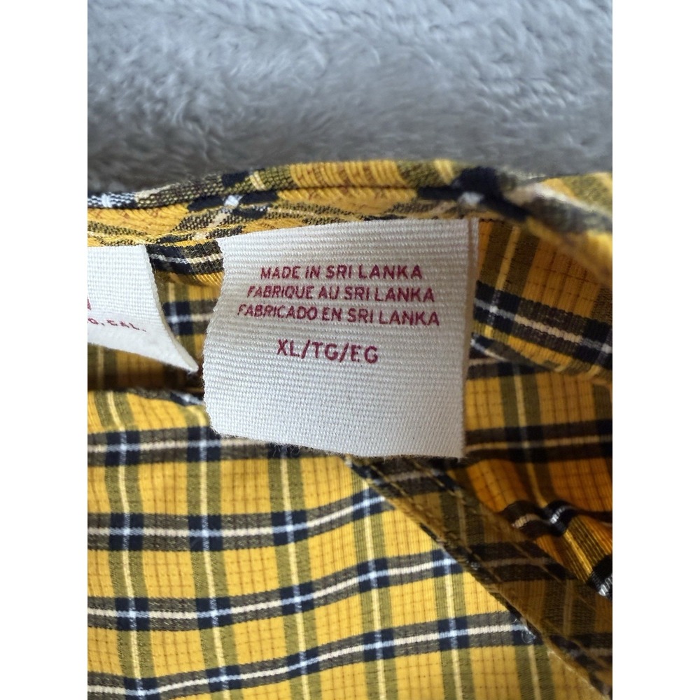 Levis Womens Plaid Dress XL Yellow Black Tiered Drop Waist Grunge Babydoll - Picture 4 of 7